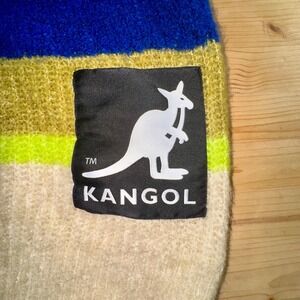 Kangol x HM Striped Knit Fuzzy Sweater Pullover Wool Blend Colorful Crew Neck‎ M